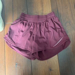 lululemon burgundy shorts